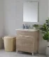 Composizione bagno da terra "Greta" 60cm in nobilitato melaminico rovere di tropea