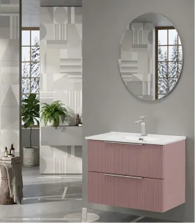 Mobile Bagno Sospeso "Burano" 80cm in mdf e pvc cannettato