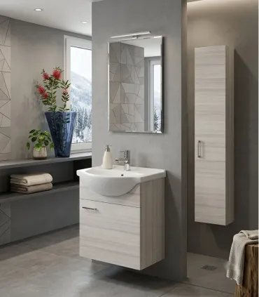 Composizione Bagno "Stella" 55cm in Nobilitato Melaminico Grigio