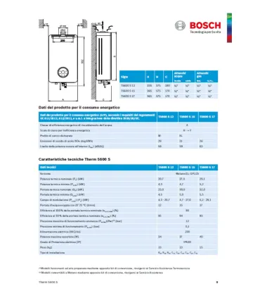 Scaldabagno a Gas Bosch "Therm 5600 S" 12 Lt Camera Stagna