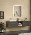 Specchio Bagno Retroilluminato Lice Led Struttura In Vetro Rettangolare Reversibile 600x800x40 Mm "adel80"