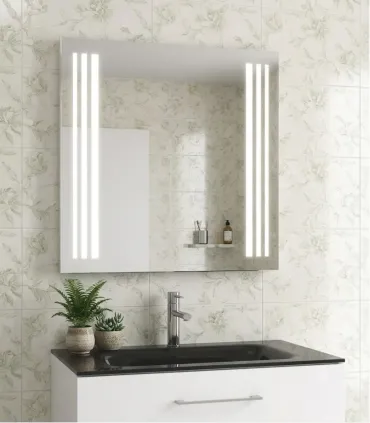 Specchio Bagno Retroilluminato Doppia Striscia Luce Led Rettangolare 75x750x40 Mm "Pic011-750"I Karag I Ap shop