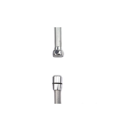 TUBO FLESSIBILE PER DOCCIA IN MATERIALE PLASTICO COLORE ARGENTO F 1/2" X F 1/2" CM 200