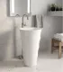 Lavabo A Colonna Freestanding Da Terra Appoggio Centro Stanza " Louvre" In Ceramica Bianco