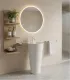 Lavabo A Colonna Freestanding Da Terra Appoggio Scarico Parete " Elysee " In Ceramica Bianco