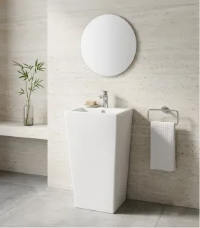 Lavabo a colonna rettangolare centro stanza freestanding ceramica | AP SHOP ONLINE