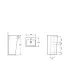 Lavabo Da Terra Rettangolare Freestanding A Parete "Marais" Con Foro Rubinetto e Troppo Pieno