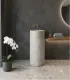 Lavabo In Marmo A Colonna Freestanding Da Terra Centro Stanza " Bora Prdg" Crema In Pietra