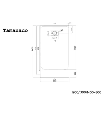 Piatto Doccia Ultra Leggero in SMC Serie ECO Bianco 80x120 H 2,5 cm Tamanaco I Ap shop
