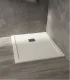 Piatto Doccia in Marmo Resina Serie Flat con Bordo Integrato Bianco 80x80 H 3,3 cm Tamanaco