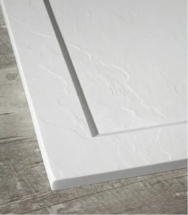 Piatto Doccia in Marmo Resina Serie Flat con Bordo Integrato Bianco 80x100 H 3,3 cm Tamanaco I Ap shop