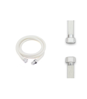 TUBO FLESSIBILE PER DOCCIA IN MATERIALE PLASTICO BIANCO F 1/2" X 1/2" CM 150