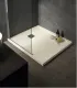 Piatto Doccia in Marmo Resina Serie Flat con Bordo Integrato Colore Crema 90x90 H 3,3 cm Tamanaco