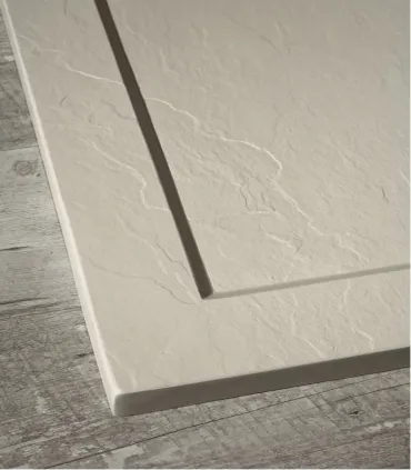 Piatto Doccia in Marmo Resina Serie Flat con Bordo Integrato Crema 80x100 H 3,3 cm Tamanaco I Ap shop