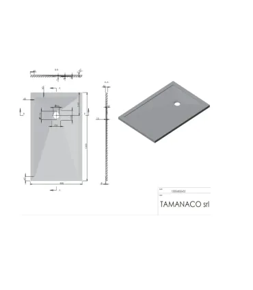 Piatto Doccia in Marmo Resina Serie Flat con Bordo Integrato Crema 80x120 H 3,3 cm Tamanaco I Ap shop