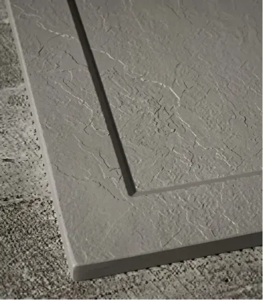 Piatto Doccia in Marmo Resina Serie Flat con Bordo Integrato Colore Grigio Cemento 72x90 H 3,3 cm Tamanaco I Ap shop
