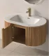 Mobile Bagno "Pillè" 80 cm 2 Ante Finitura Acacia con Lavabo in Porcellana e Specchio I Karag I Ap shop