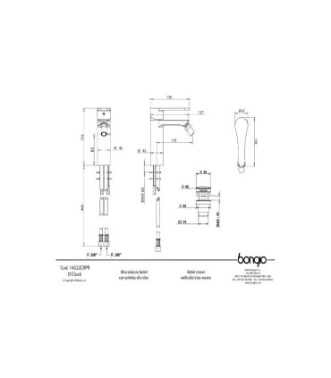 Miscelatore Bidet "O'Clock" Cromo Bongio I Ap shop