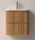 Mobile bagno sospeso in Plywood con lavabo e specchio "NORDIC 60" I KARAG I Ap shop