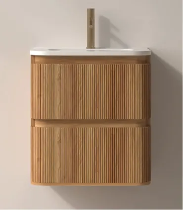Mobile bagno sospeso in Plywood con lavabo e specchio "NORDIC 60" I KARAG I Ap shop