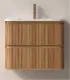 Mobile bagno sospeso in Plywood con lavabo e specchio "NORDIC 80"
