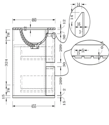 Mobile bagno sospeso in Plywood con lavabo e specchio "NORDIC 80" I KARAG I Ap shop