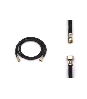 TUBO FLESSIBILE PER DOCCIA RICOPERTO IN TRECCIA NYLON NERO F 3/8" X  M 15/1 CM 150