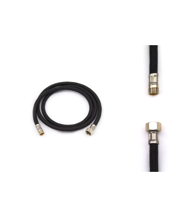 TUBO FLESSIBILE PER DOCCIA RICOPERTO IN TRECCIA NYLON NERO F 3/8" X  M 15/1 CM 150