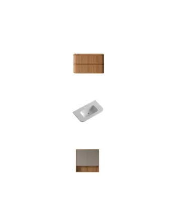 Mobile bagno sospeso in Plywood con lavabo e specchio "NORDIC 80" I KARAG I Ap shop