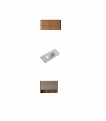 Mobile bagno sospeso in Plywood con lavabo e specchio "NORDIC 100" I KARAG I Ap shop