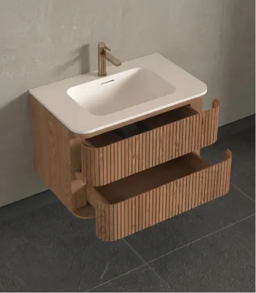 Mobile bagno sospeso in Plywood con lavabo "NORDIC 80"