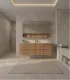 Mobile bagno sospeso in Plywood con lavabo e specchio "NORDIC 120"