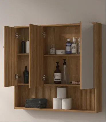 Mobile bagno sospeso in Plywood con lavabo e specchio "NORDIC 120" I KARAG I Ap shop