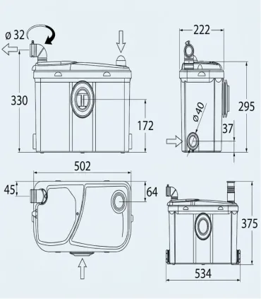Trituratore Vaso Bagno Sanitrit Sfa Watersan 3 Per Wc Lavabo Doccia E Bidet I Ap shop