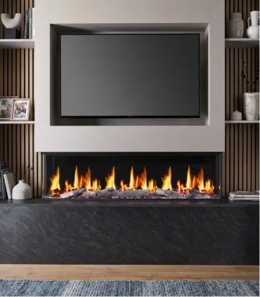 Camino Elettrico Ardelis 150 cm – 3 Lati con Effetto Fiamma e Acquario Maison Fire