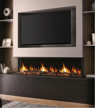 Camino Elettrico Ardelis 150 cm – 3 Lati con Effetto Fiamma e Acquario Maison Fire