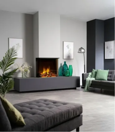 Camino Elettrico Led "Velera" – Effetto Fiamma Realistico, Crepitio e Riscaldamento 2 kW Maison Fire