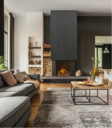 Camino Elettrico Led "Velera" – Effetto Fiamma Realistico, Crepitio e Riscaldamento 2 kW Maison Fire