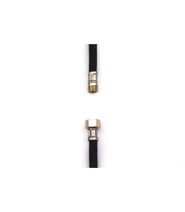 TUBO FLESSIBILE PER DOCCIA RICOPERTO IN TRECCIA NYLON NERO F 3/8" X  M 15/1 CM 150