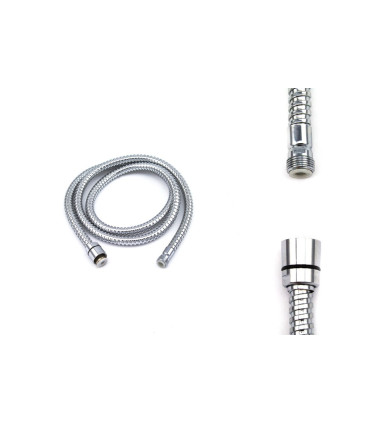 TUBO FLESSIBILE PER DOCCIA IN OTTONE CROMATO F 1/2" X M 3/8" CM 150