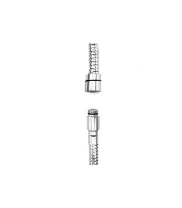 TUBO FLESSIBILE PER DOCCIA DOPPIA GRAFFATURA IN OTTONE CROMATO F 1/2" CONICO X M GIREVOLE 15/1 PER RUBINETTERIE SIGNORINI