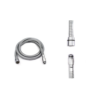TUBO FLESSIBILE PER DOCCIA DOPPIA GRAFFATURA IN OTTONE CROMATO F 1/2" CONICO X M 15/19 CM 150 PER RUBINETTERIE BANDINI