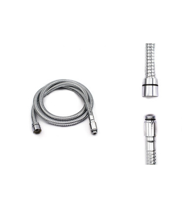 TUBO FLESSIBILE PER DOCCIA DOPPIA GRAFFATURA IN OTTONE CROMATO F 1/2" CONICO X M 15/19 CM 150 PER RUBINETTERIE BANDINI
