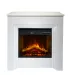 Camino elettrico caminetto da terra BELLINI in legno Bianco Made in Italy L96 x P35 x H96
