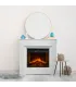 Camino elettrico caminetto da terra BELLINI in legno Bianco Made in Italy L96 x P35 x H96