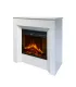 Camino elettrico caminetto da terra BELLINI in legno Bianco Made in Italy L96 x P35 x H96