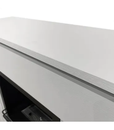 Camino elettrico caminetto da terra BELLINI in legno Bianco Made in Italy L96 x P35 x H96