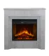 Camino elettrico caminetto da terra BELLINI in legno effetto Marmo Bianco Made in Italy L96 x P35 x H96