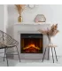 Camino elettrico caminetto da terra BELLINI in legno effetto Marmo Bianco Made in Italy L96 x P35 x H96