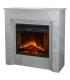 Camino elettrico caminetto da terra BELLINI in legno effetto Marmo Bianco Made in Italy L96 x P35 x H96